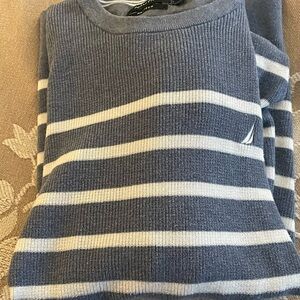 Men’s XL Nautica Blue and White Striped Sweater